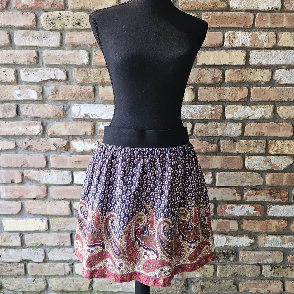 Paisley Print 100% Cotton Women's Mini Skirt